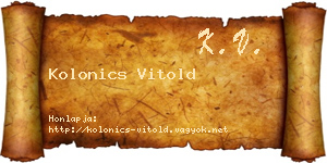 Kolonics Vitold névjegykártya
